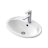 Caroma White Centro Vanity Basin With 1 Tap Hole