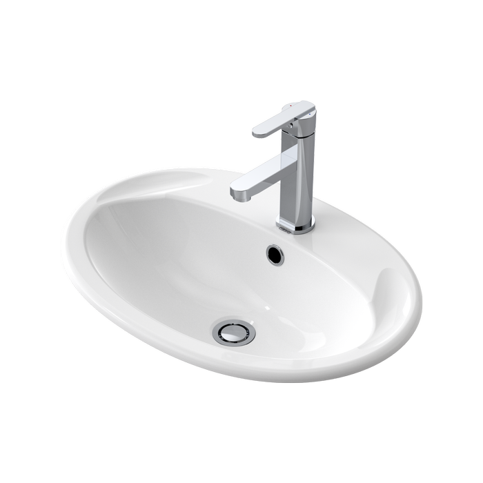 Caroma White Centro Vanity Basin With 1 Tap Hole 