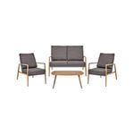 Cooper & Co. Cayo 4-Piece Outdoor Conversation Set Charcoal & Natural