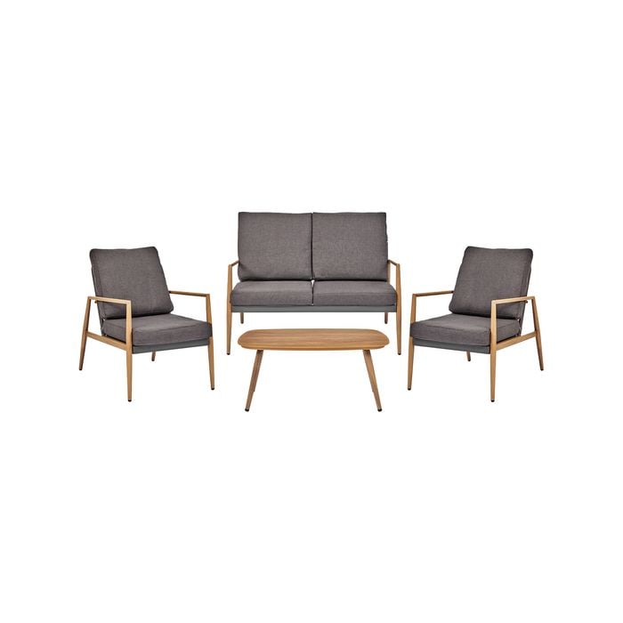 Cooper & Co. Cayo 4-Piece Outdoor Conversation Set Charcoal & Natural