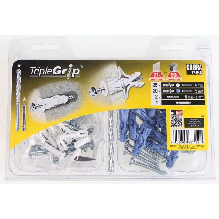 Cobra Triple Grip Assorted Anchors - 55 Pack