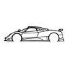 Ignite Laser Pagani Zonda Cinque Silhouette Metal Wall Art Coated Black 15.7inch/40cm