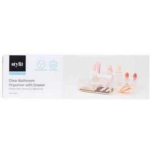 Stylit Clear Bathroom Organiser With Drawer