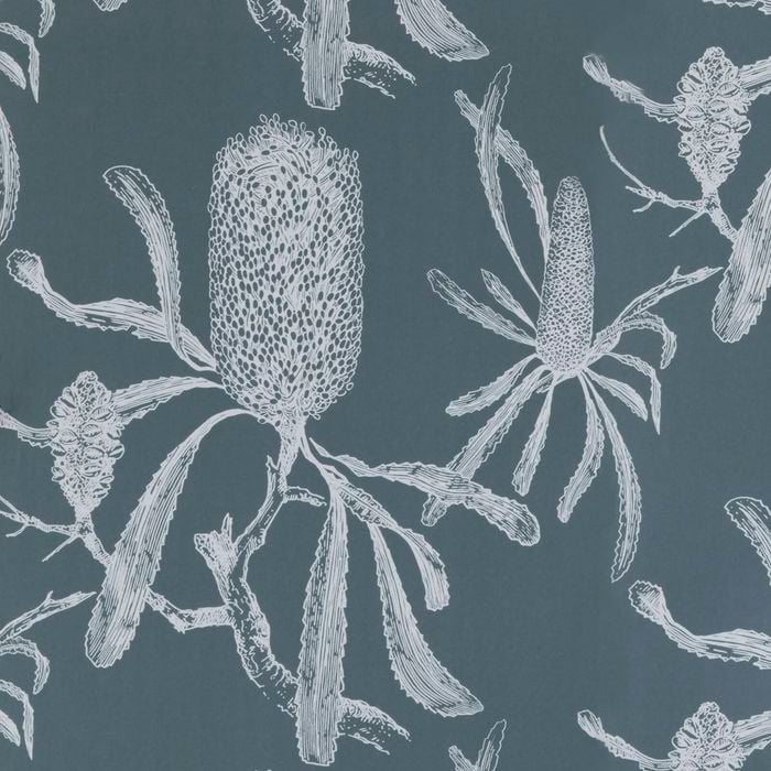 Porter's Paints A4 Sample Smokey Blue Banksia Wallpaper