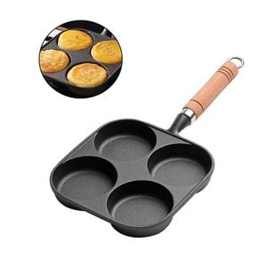 Catzon 4 Cups Skillet Nonstick Cast Iron with Handle for Egg Steak Pancakes