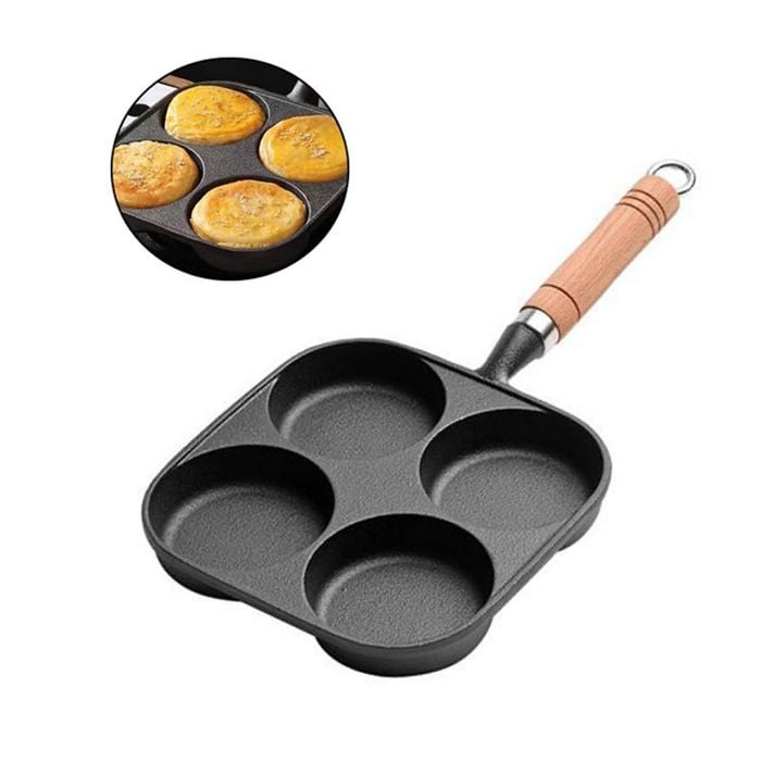 Catzon 4 Cups Skillet Nonstick Cast Iron with Handle for Egg Steak Pancakes