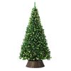Tinseltown LED Christmas Tree 2.4M 8FT with Rattan Tree Skirt Warm Light Green