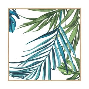 Artey | Palm Leaves III - Framed Canvas - Natural Frame - 84 x 84cm