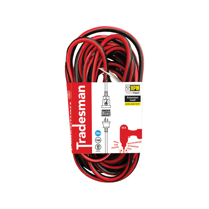 HPM 20m 1.5mm² 10A 3 Core Extra Heavy Duty Tradesman Extension Lead