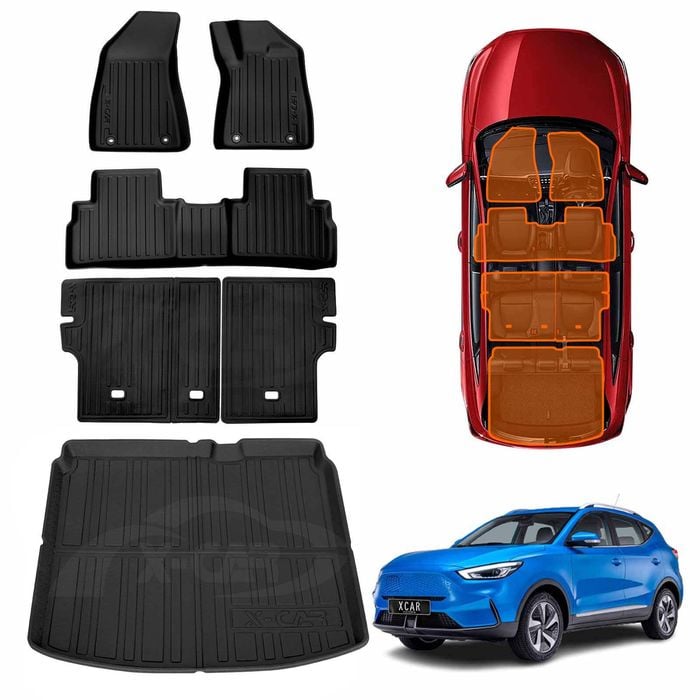 Floor Mat Boot Liner Back Seat Protector Combo for MG ZS EV SUV 2020-2025 Heavy Duty Kick Mats