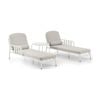 Mornington Outdoor Aluminium Sun Lounge Set With Side Table White