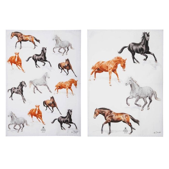 Ashdene Horses Charlotte Set Of 2 Kitchen Towels