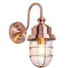 CLA Lighting Parol Exterior Cylinder Glass with Cage Wall Light IP44 Copper