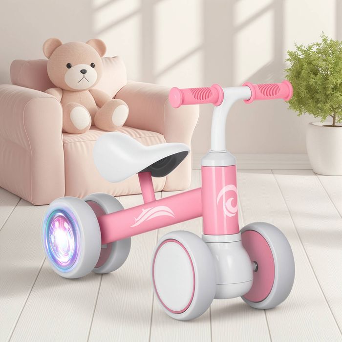 Ufurniture Baby Balance Bike with Colorful Lighting Pink