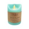 Flameless Plastic Wax 10cm Pillar Candle Small - Lagoon