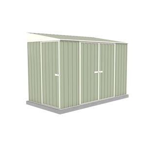 Absco Sheds 1.52 x 3.0 x 2.06m Pale Eucalypt Narrow Triple Door Garden Shed