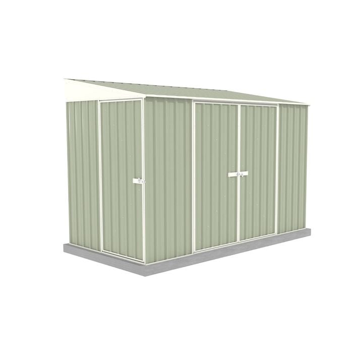 Absco Sheds 1.52 x 3.0 x 2.06m Pale Eucalypt Narrow Triple Door Garden Shed