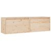 vidaXL 2x Solid Wood Pine Wall Cabinets Hanging Floating Cabinet Storage Shelf
