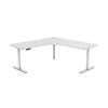 Olg Agile Motion Plus Round Leg White Frame White Top Corner Height Adjustable Desk Left Return L1800mm X W1800mm