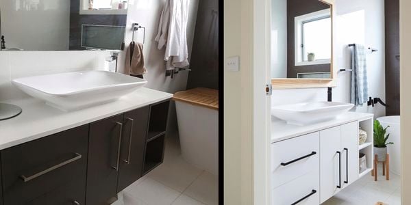 Kitchen with oven and light brown timber flooring