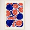 Galrie Vibrant Pear Grapefruit Abstract Wall Art for Kitchen Decor, Wood Frame, A4 21 x 30cm (8 x 12inch)
