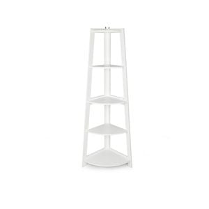 Hawaii 5 Tier Display Ladder Corner Shelf Rack White