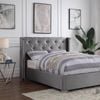 Empress Premium PU Fabric King Bed Frame Silver