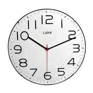 Leni Classic Analogue Round Hanging Wall Clock White 30cm