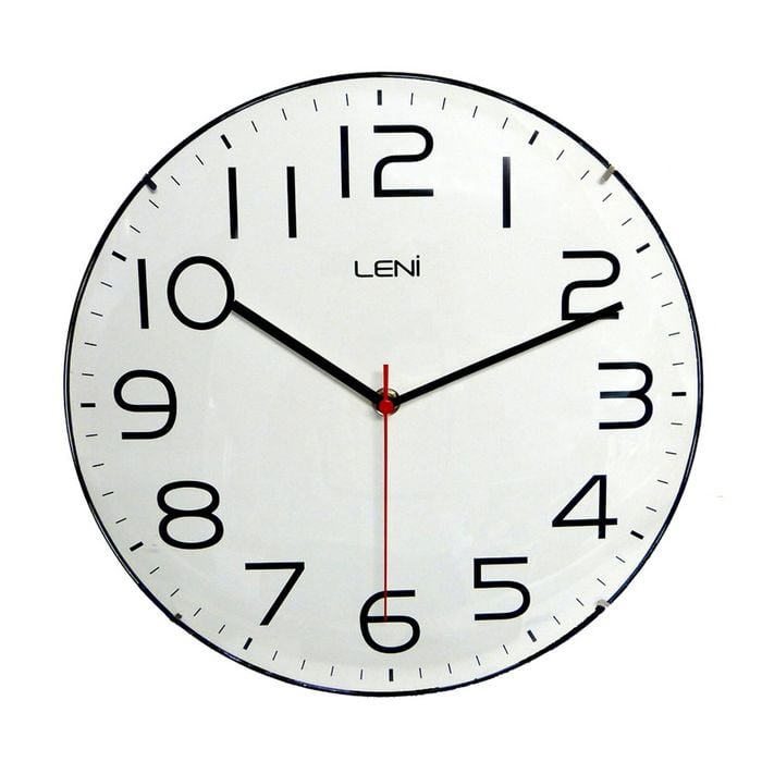Leni Classic Analogue Round Hanging Wall Clock White 30cm