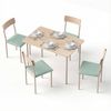 Artiss Dining Table and Chairs Set of 5 Compact Kitchen Furniture Natural Light Green