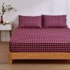 Dreamaker Micro Flannel Grid Combo Fitted Sheet Set Cherry Single Bed
