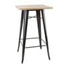 Bolero Bar Table Bistro Metal Square Black Wooden Top 600mm Commercial Cafe Furniture
