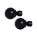 Pillar 25mm Black Ball Finial - Pair 