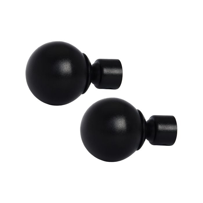 Pillar 25mm Black Ball Finial - Pair 