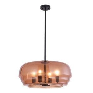 Cla Lighting Cuad Interior Flat Top Dome Glass Shade Pendant Light Amber