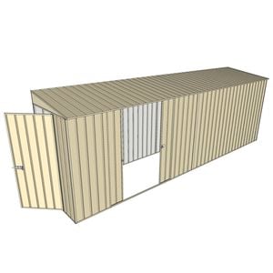 Build-A-Shed 1.2 x 6.0 x 2.0m Skillion Double Sliding Side Door Shed - Cream