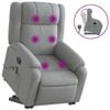 vidaXL Stand up Massage Recliner Chair Armchair Single Sofa Light Grey Fabric