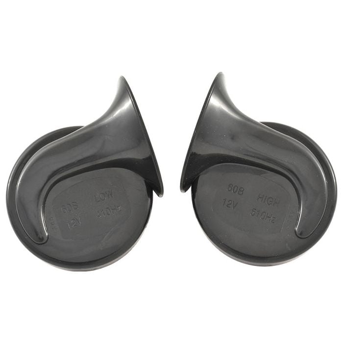 12V Dual Tone Twin Trumpet Snail Horn Set for Car, Motorcycle, Van or Boat