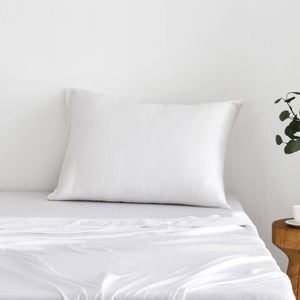 Natural Home Luxe Mulberry Silk Pillowcase 25 Momme Standard Pillowcase 48 X 73cm - White