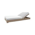 Boha Outdoor Sun Lounge In Teak Timber Wood With Light Grey Cuhion