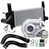 Upgrade Billet Turbo Charger With 62mm Intercooler & Hoses And Genuine Oil Feed Pipe For Nissan Pathfinder R51 Yd25 2.5l 3-bolt
