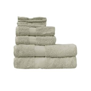 6 Piece Quality Soft 100% Cotton Perfect Touch Silver (Sage) Towel Set