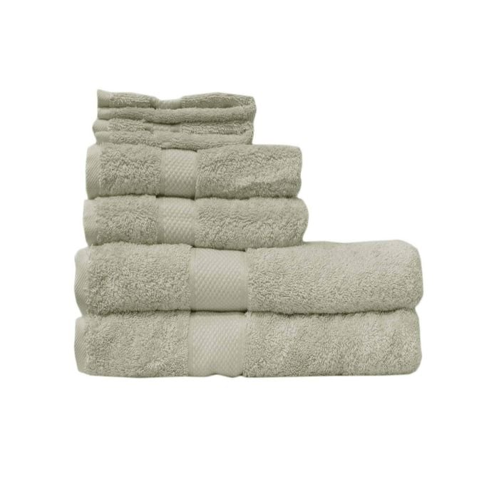 6 Piece Quality Soft 100% Cotton Perfect Touch Silver (Sage) Towel Set