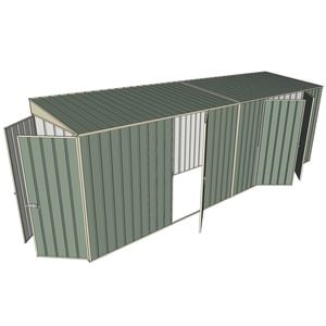Build-a-Shed 1.5 x 6 x 2m Single and Double Hinged Side Door Skillion Shed - Green