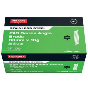 Delfast 63mm 16ga Stainless Steel Angle Brad 2 Fuel Cells - 2000 Pack