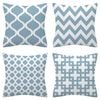 Home Décor Hamptons Cushion Covers 4pcs Pack (Aqua Blue)