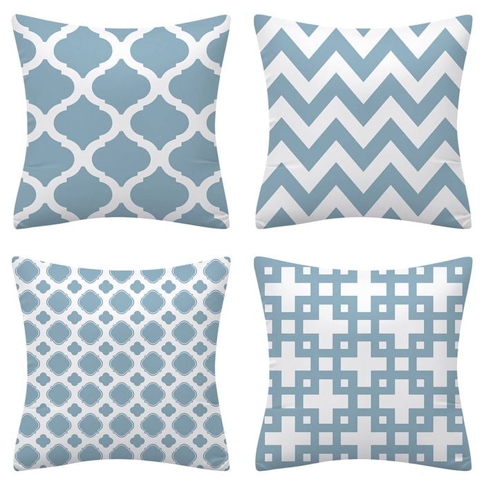 Home Décor Hamptons Cushion Covers 4pcs Pack (Aqua Blue)