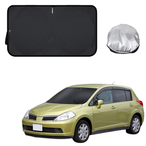 Front Windscreen Sun Shade for Nissan Tiida 2006 - 2013 C11 - Standard 150 x 85 cm - Black
