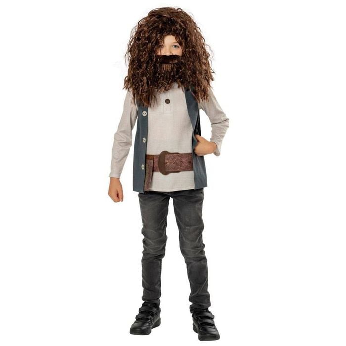 Kids Hagrid Halloween Costume – Harry Potter Tunic with Wig, Beard and Belt Brown Colour, 3-5-YRS