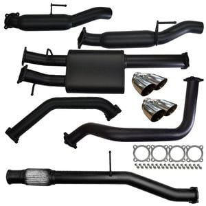Chevrolet Silverado 1500 Exhaust 6.2L V8 Cat Back Single 3.5 to 3" Dual With Rear Hotdogs Chrome Tips 409 Stainless Steel